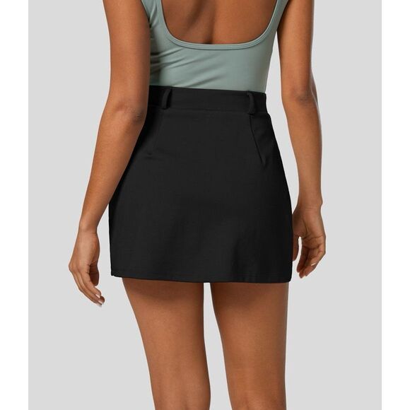 Halara High Waisted 2-in-1 Split Mini Work Skirt in Black Size S NWT - Picture 3 of 11